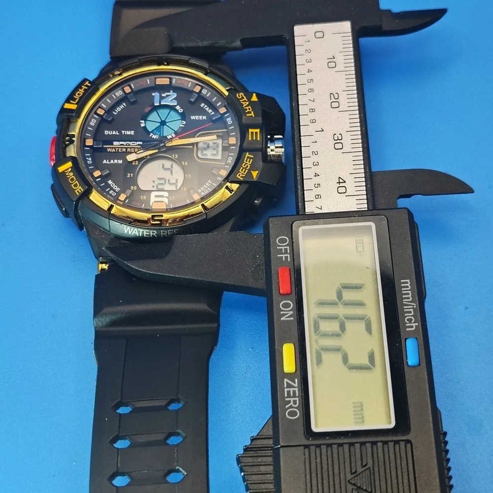 Sanda Ana-Digi Date 46mm‎ Mens Quartz Military Sport Watch With Lume In Box